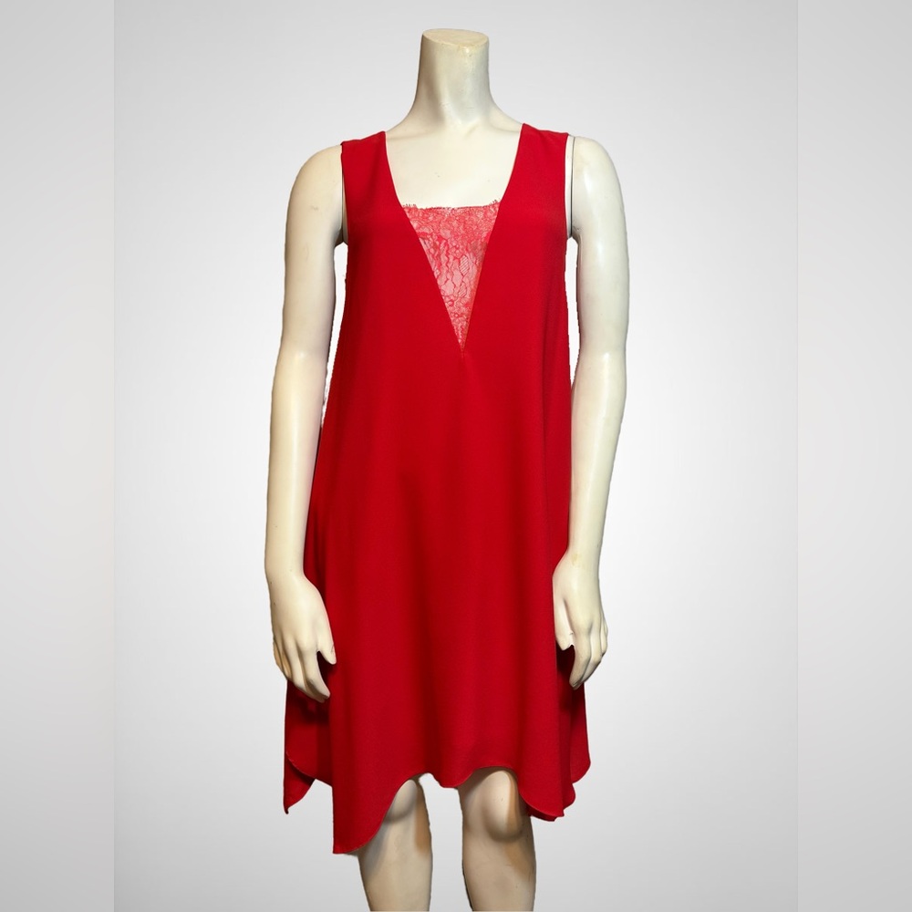 BCBGMaxAzria Red Asymmetrical Dress